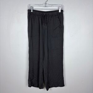 Splendid Angie Crop Wide Leg Pant Gray Coastal Beach Drawstring Size Small